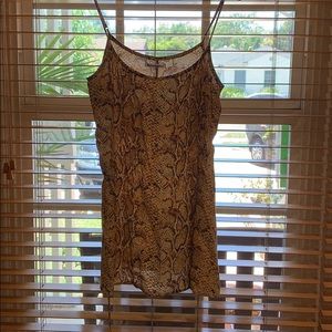 Mini snake skin print dress.